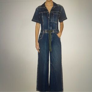 We The Free Dark Blue Flare & Wide Leg Jumpsuit